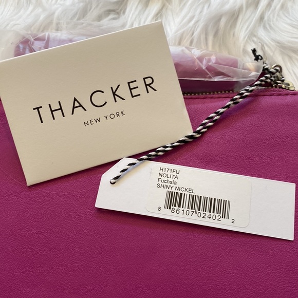 🆕THACKER Nolita Clutch Twisted FUSCHIA Leather NWT 💖 - Picture 7 of 9